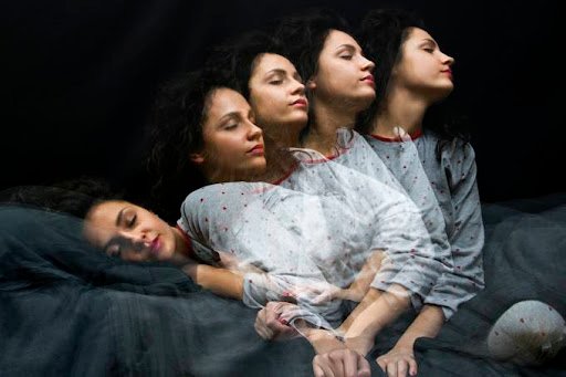 Girl having Parasomnias due to sleep disorders