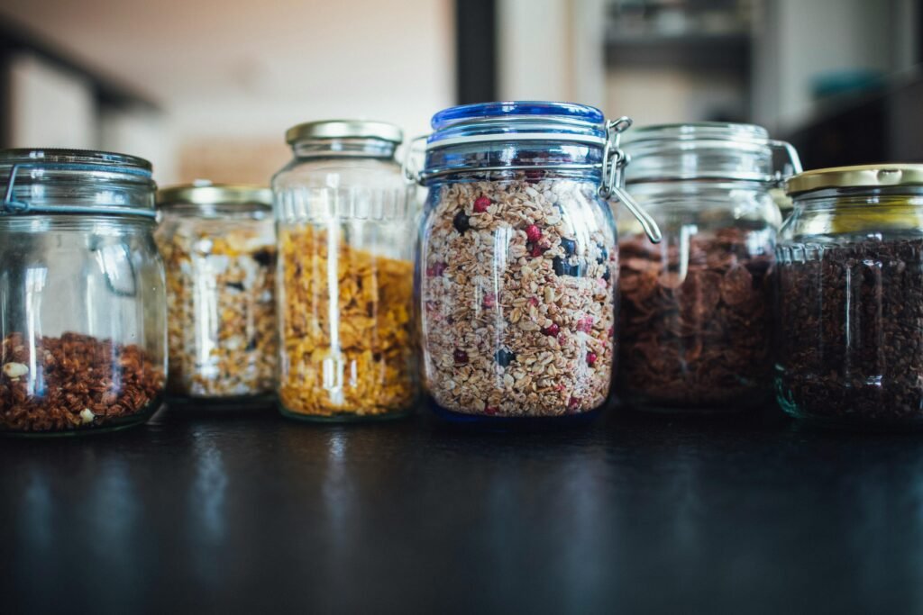 Fiber-rich food in jars