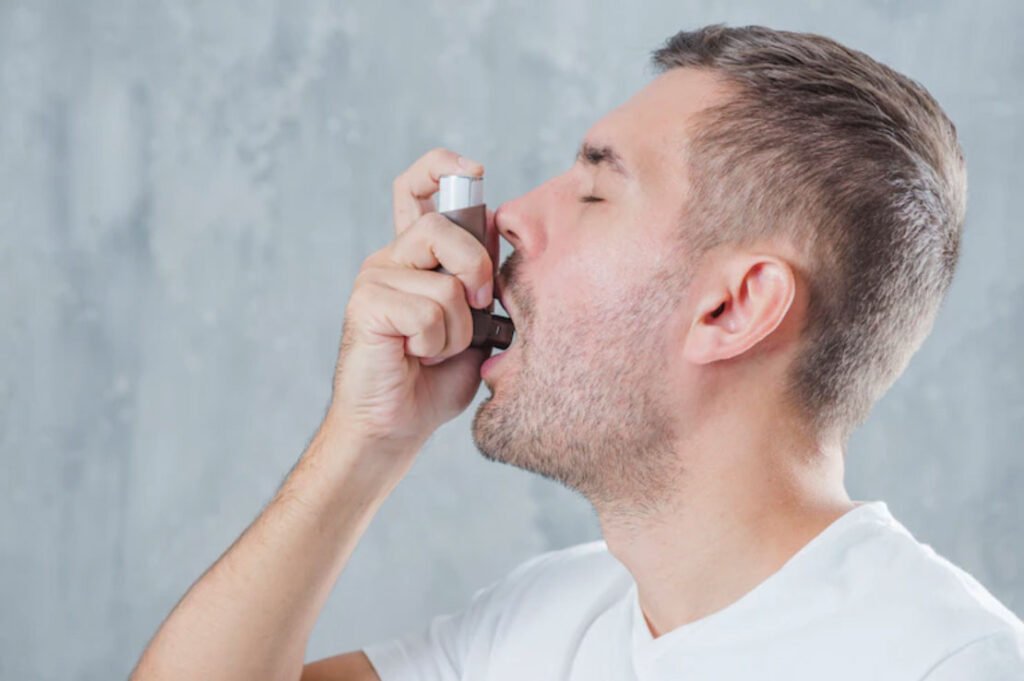 Man with inhaler