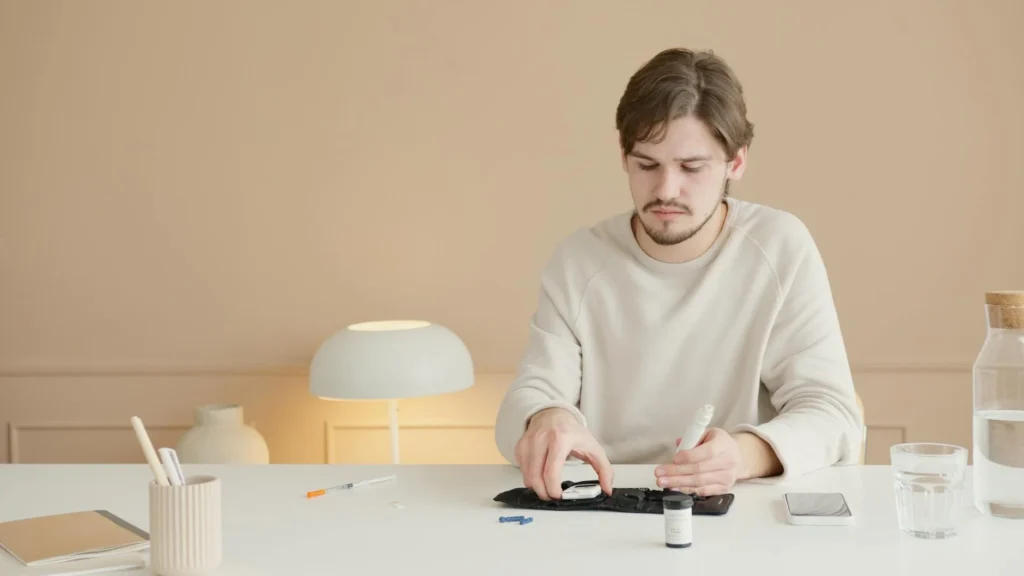 A man sitting